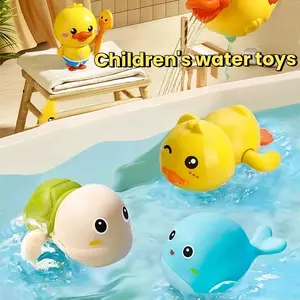 Children Bath Toy Set Duck Turtle Dolphin Water Play Toys, Bathroom Bathtub Fun for Boys Girls, Summer Toy Baby Calming Tool