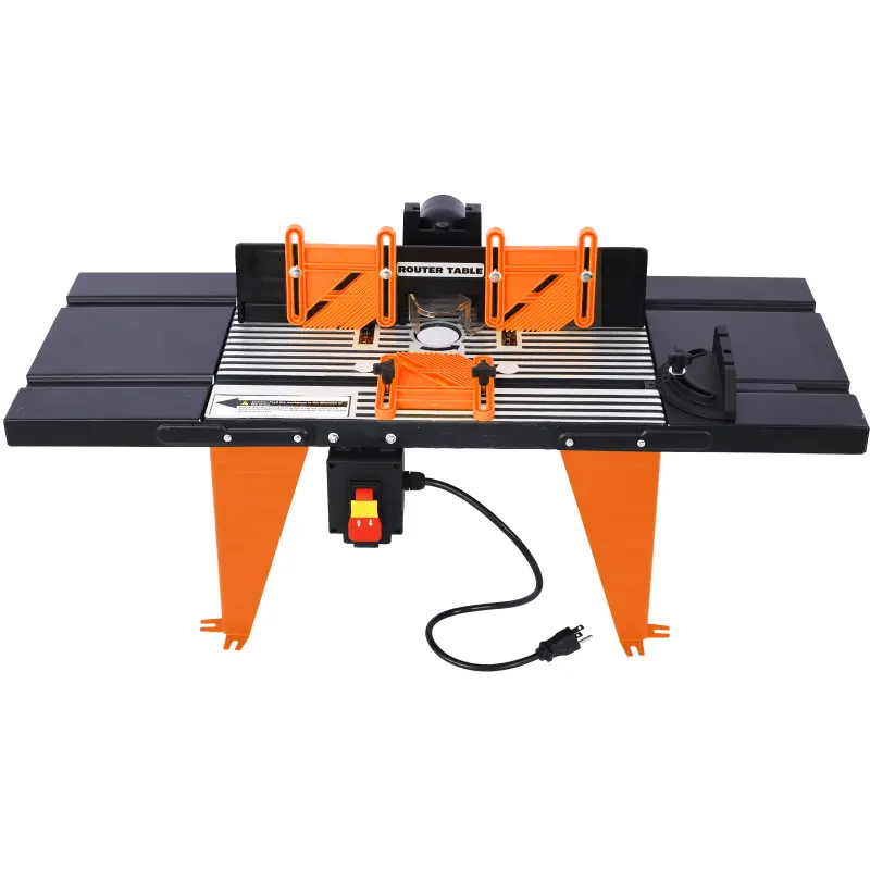 Universal Benchtop Router Table with Adjustable Fence, Steel Stand & Precision Routing for Woodworking – Craftsman Electric Router Table Tool (Orange)