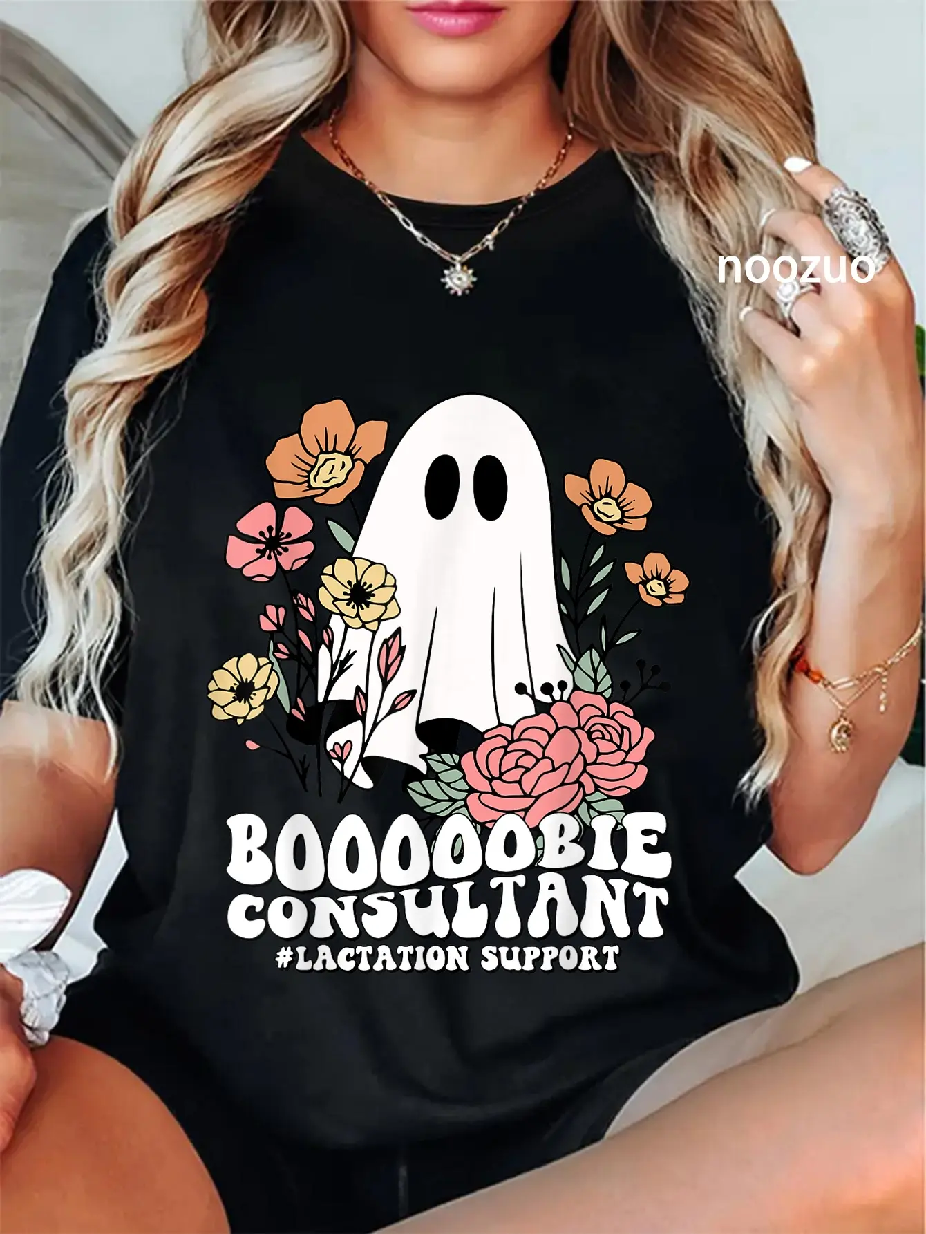100% Cotton Unisex Halloween IBCLC Breastfeeding Lactation Consultant Doula T-Shirt Casual Top