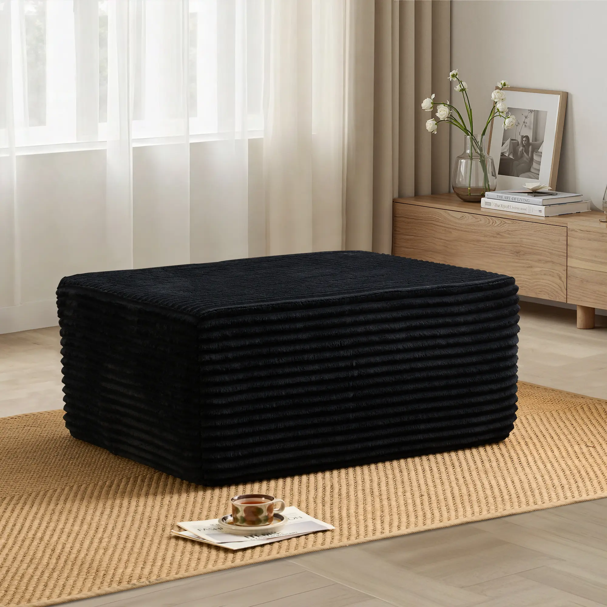 Black Plush Corduroy