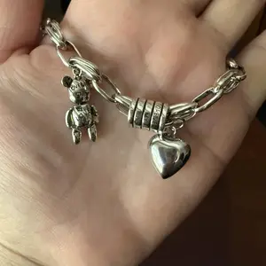 925 Sterling Silver Retro Heart Bracelet - Handmade Vintage Design, Unisex for Women Men, Perfect Birthday Gift