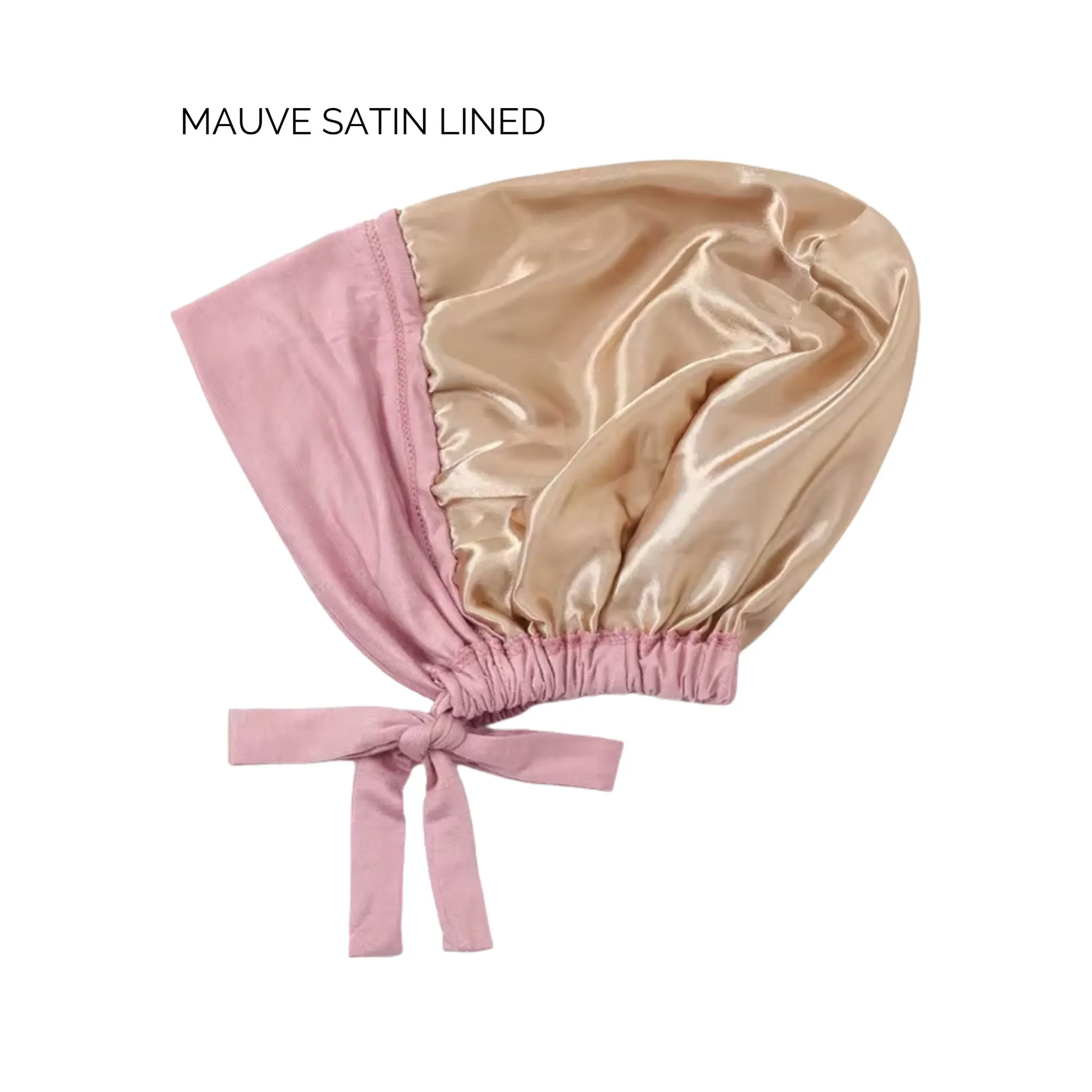 Mauve - Satin Bonnet Style Under Cap