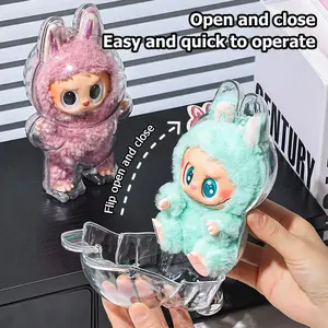 Protective Case for Labubu Have a Seat Series, Crystal Clear Display Box for The Monsters Figures, Dustproof & Scratch-Resistant Showcase (Doll Not Included)