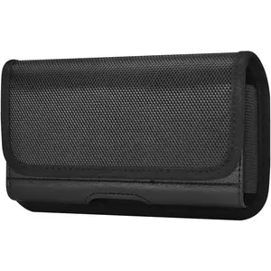 Holster for  17 Air / 16 15 Plus / 15 Pro Max 14 13 12 Pro Max,  Galaxy A15 A35 S25 FE S25+ S24 FE S23 FE Plus, Pixel 9 Pro 8a - Horizontal Nylon Cell Phone Case Belt Holder Pouch w/Clip