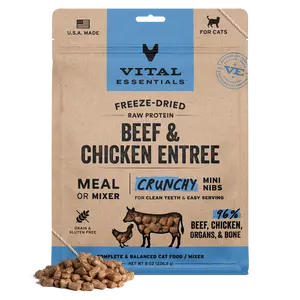 Vital Essentials Freeze-Dried Raw Beef & Chicken Entree Cat Food Mini Nibs