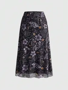 Women's Gothic Bat Moth Butterfly Spider Skull Moon Pumpkin Print A-Line Punk Mini Skirt, Womenswear Autumn Winter Natural Style Party Dress Fit