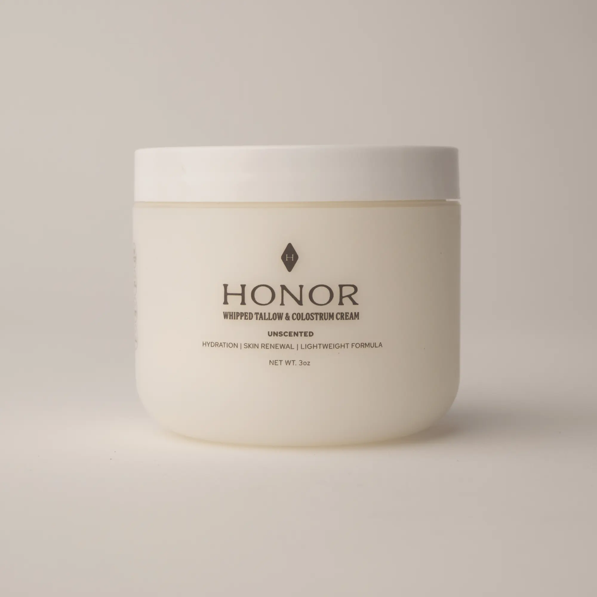 HONOR. Whipped Beef Tallow Moisturizer – Grass Fed & Grass Finished with Colostrum, Jojoba Oil, Arrowroot Powder, Lavender Oil & Vitamin E – Natural Face Cream, Body Lotion & Lip Balm