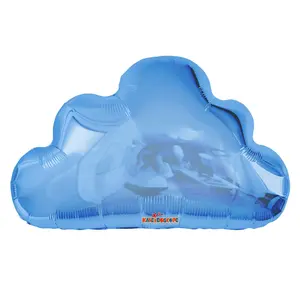 20" Blue Cloud Shape 2 sides Gellibean Helium Balloons (1 Pack) #36000