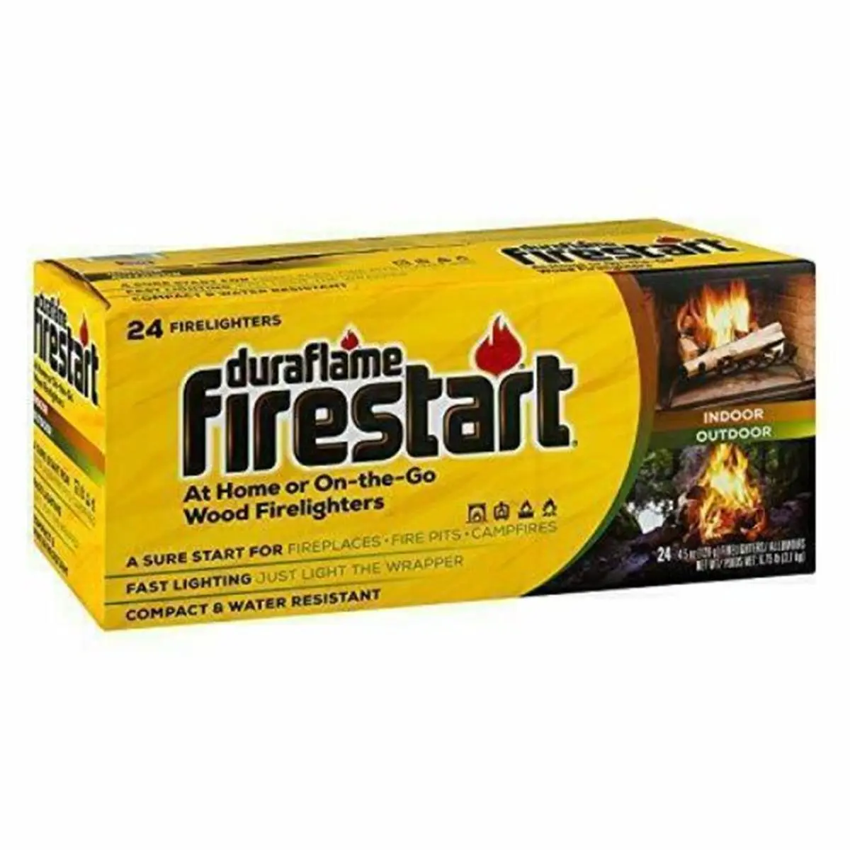 212 MAIN Compact Water-Resistant Duraflame Cowboy 108640 Fire Stick Igniter - 4.5 oz, 24 Pieces, 30 Min Burn Time, Fast Lighting, Heat Retention for Outdoor Campfires, BBQ Parties