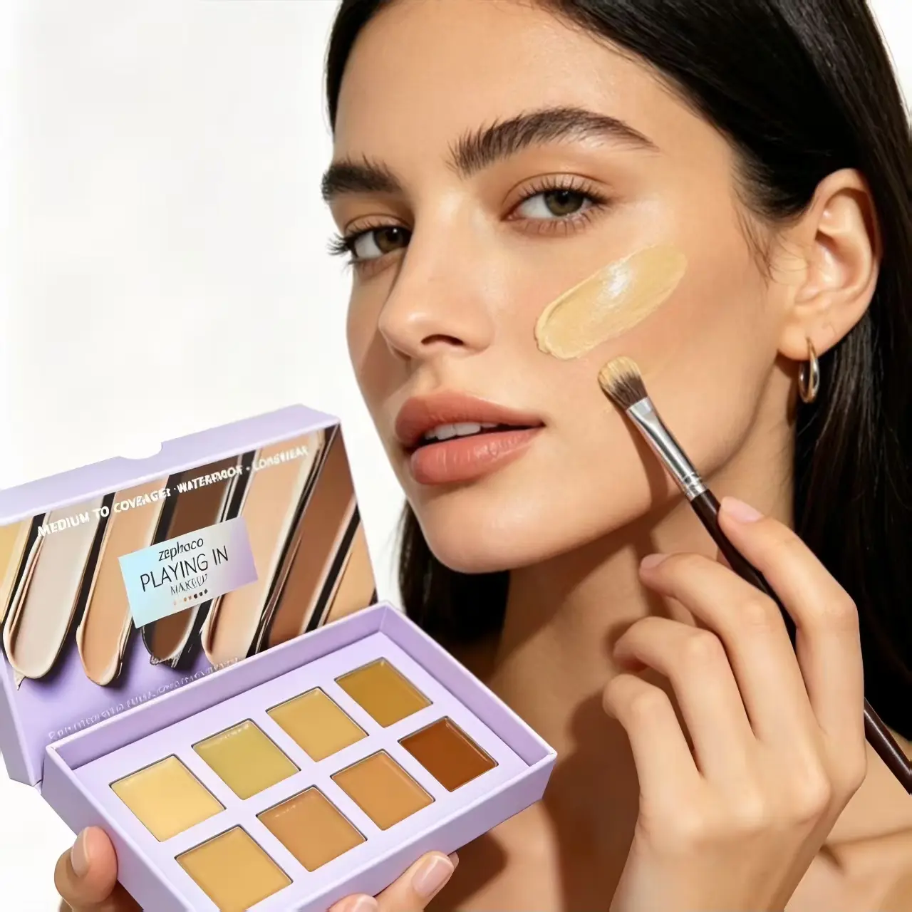 8 Shade Matte Cream Concealer Palette for Color Correction, Blendable & Buildable Coverage for Acne, Waterproof Daily Wear Face Cosmetic
