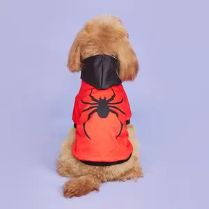 Cute Spider Print Pet Hoodie, Halloween Themed Pet Sweatshirts, Pet Costumes, Outfits for Small Medium Large Dogs, Poodle & Cats