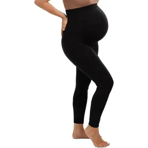 Shea Butter Maternity Leggings, Maternity Clothing – Breathable Nylon Spandex, Anti-Chafing Yoga Pants for Pregnancy, Back Pain & Posture Support