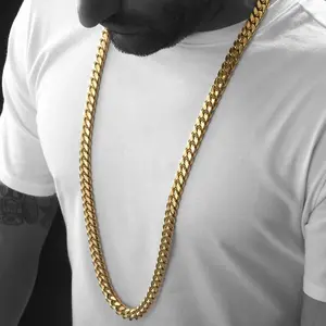 Men's Hip Hop Style 6mm 24" 30" Cuban Chain Necklace Gold Silver Plated Fashion Jewelry - High Quality Polished