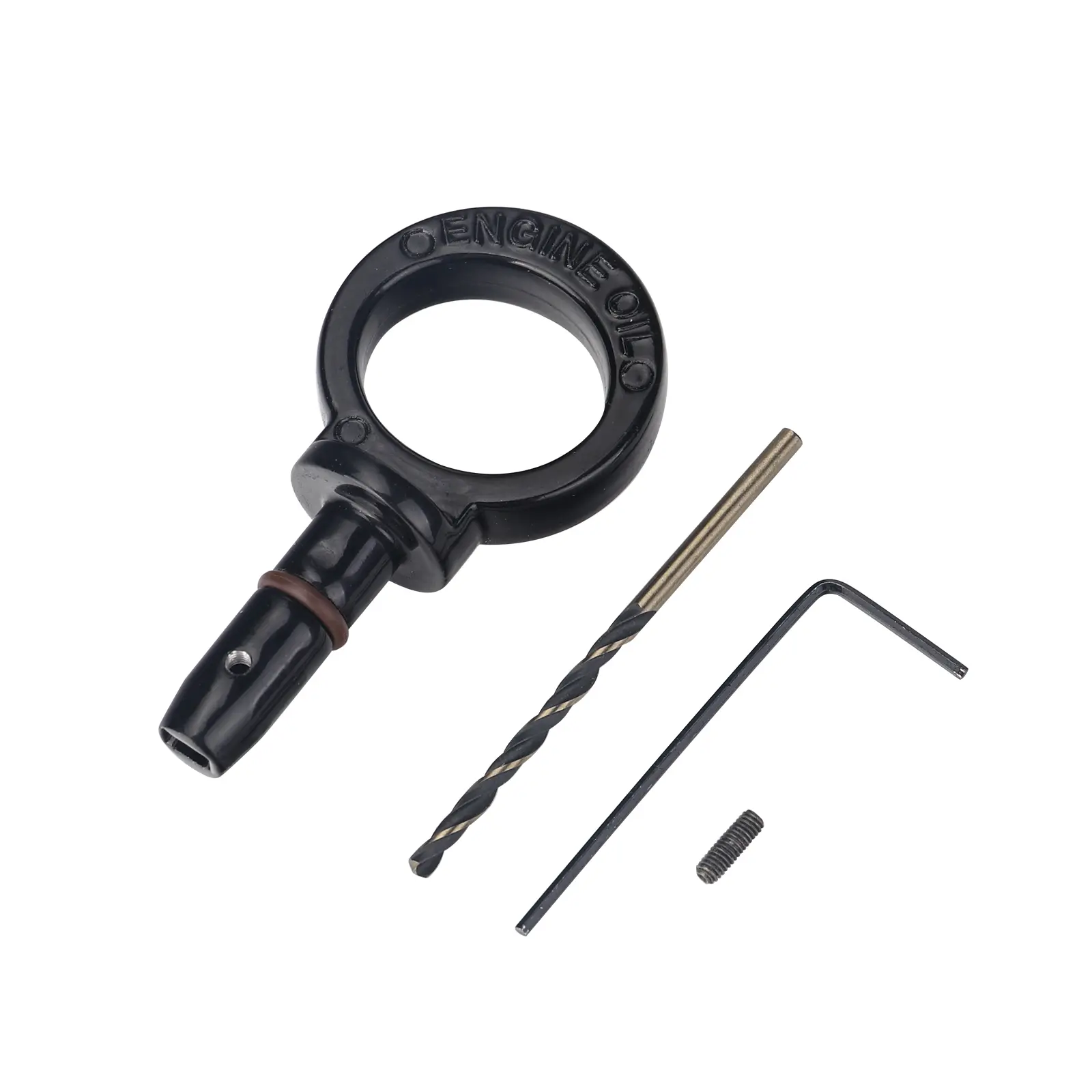 3MIRRORS 1x Black Metal Engine Oil Dipstick Handle Replacement - High-Speed Steel Aluminum Pull Handle, Multi-Model Compatible with Dodge Chrysler Jeep, W/Viton O-Ring & Installation Kit for Oil Level Check, With Kit