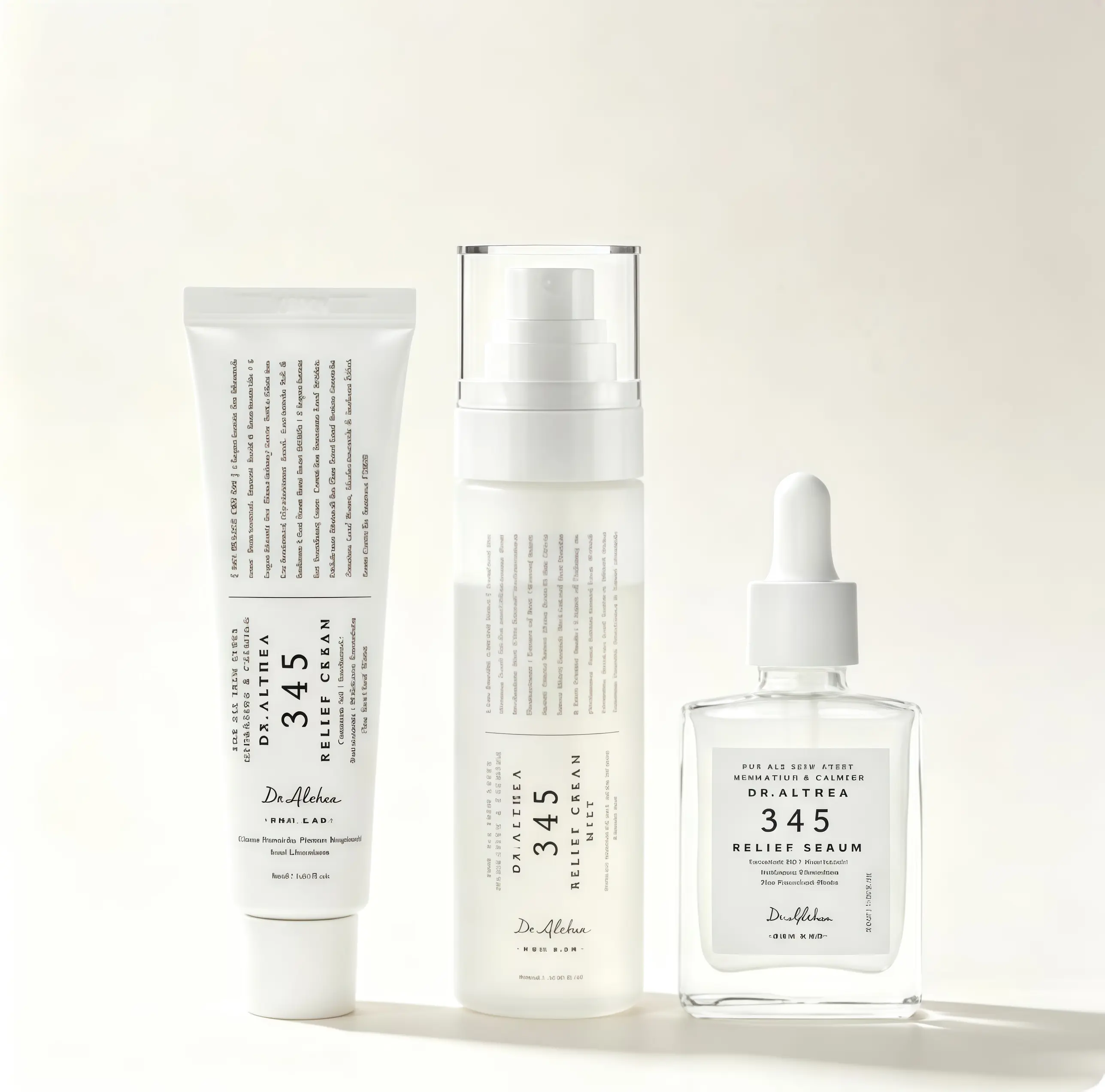 Skincare set Dr.Althea Official 345 Relief Trio Set - Soothing Cream for Deep Hydration and Moisture Balance, Dual-Layer Cream Mist to Lock In Moisture, Relief Serum to Strengthen the Skin Barrier for a Healthy Glow Hydrating Repair Nourishing