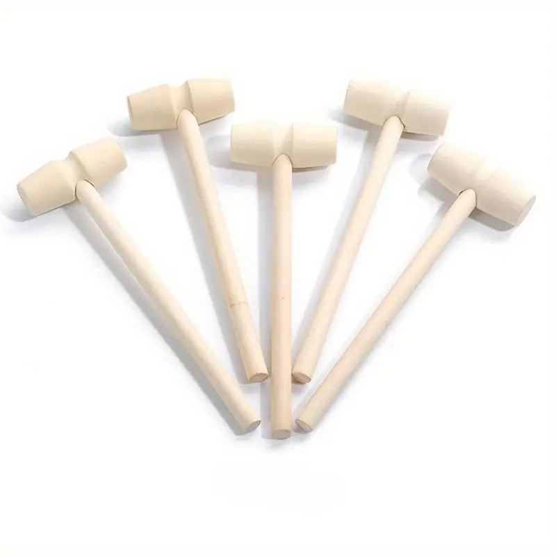 Wooden Hammer Set, Mini Wooden Hammer Set, Versatile for Chocolate, Crafts & Lobster Mallets, Perfect for Birthday & Wedding Party Favors