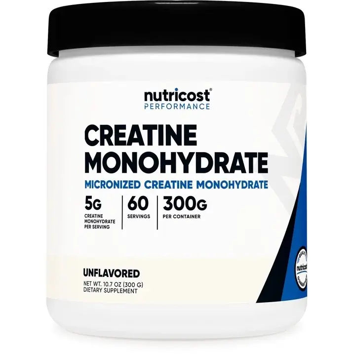 Nutricost Creatine Monohydrate Unflavored Nutrition Powder - 300g, 60+ Servings, Prop 65 Safe, Simple Ingredient Formula, Blendable Fitness Supplement for All Ages, Brain Health Support, No Artificial Flavors, Healthcare, Edible