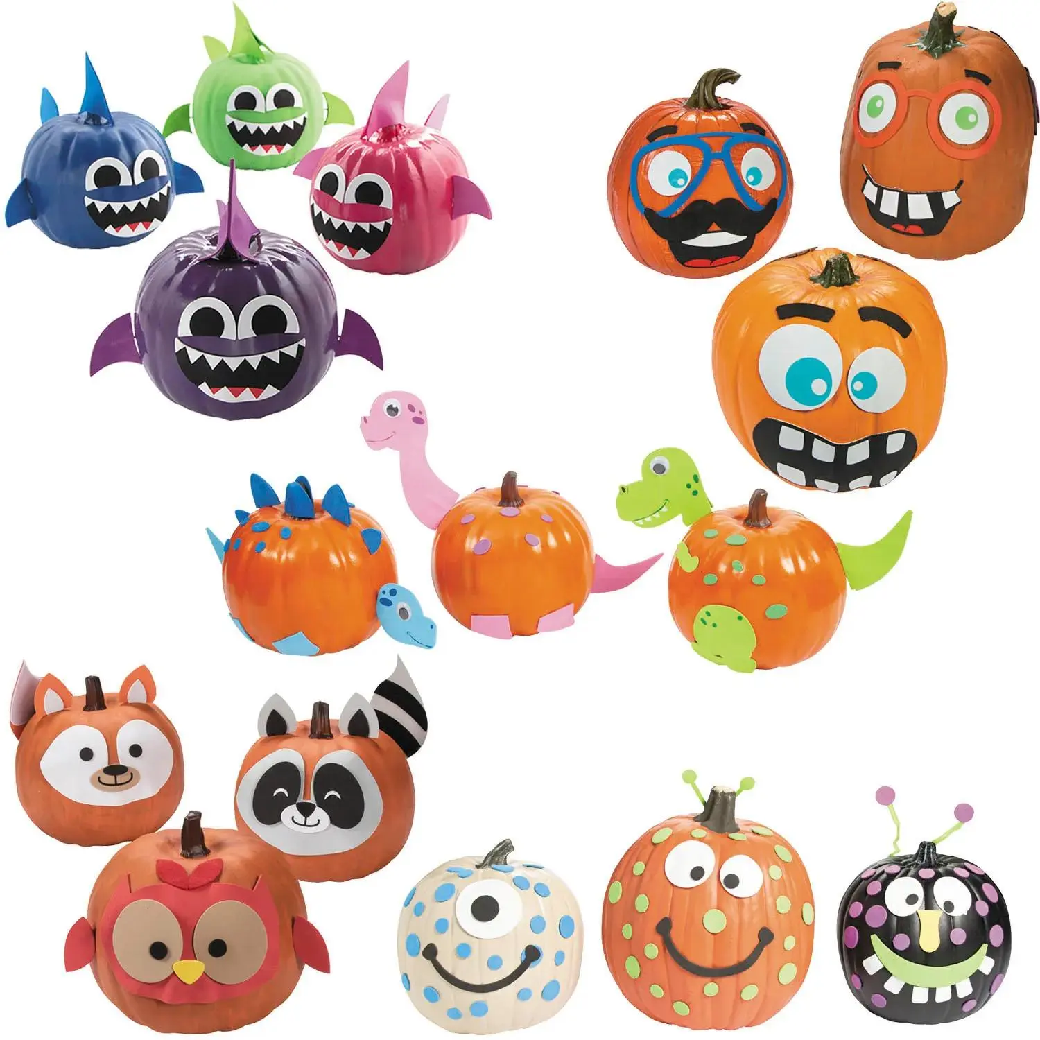 Bulk 60 Pc. Pumpkin Decorating Craft Kit Assortment - Makes 60