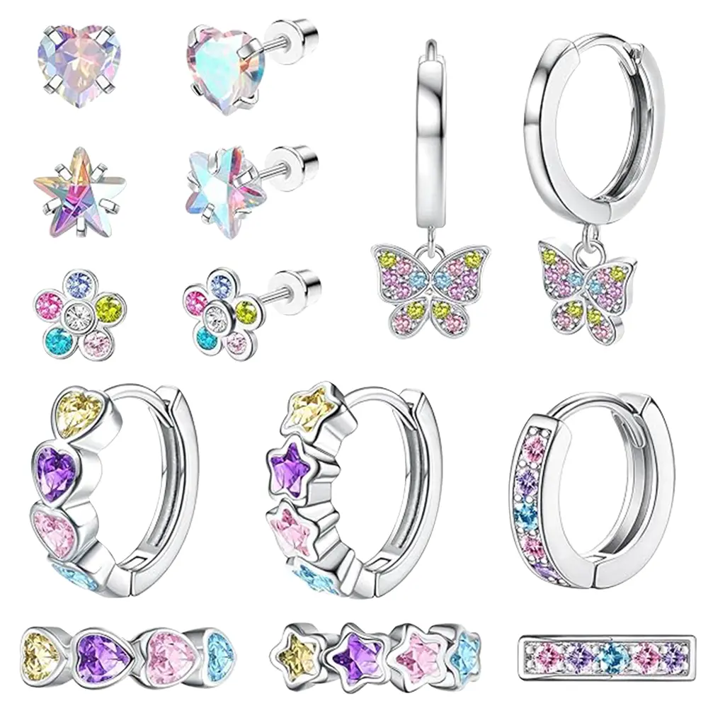 7 Pairs Earrings for Girls Women Stainless Steel Screw Back Earrings Hoop Earring for Sensitive Ears errings