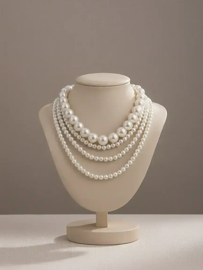 Faux Pearl Decorated Beaded Necklace, Pearl Chain Necklace, Elegant Exaggerated for Women for Party, Daily Clothing Decor, Trendy Jewelry for Birthday Gift, Jewelry Gifts