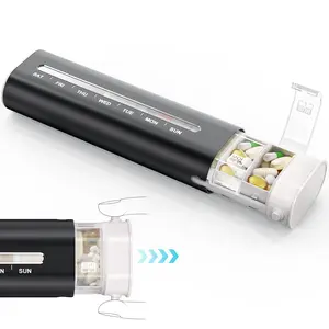 Zannaki Metal Weekly Pill Organizer, Aluminum Daily Pill Box, 7 Day Portable Travel Pill Case, Cute Large Capacity Pill Holder Container for Pills, Medicines, Vitamins, Fish Oil, Supplement, Christmas Gifts