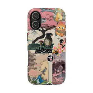 New style Studio Ghibli Collage Phone Case for iPhone - Anime Cartoon Aesthetic Protective Cover - Ghibli Cover for iPhone