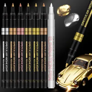 6 Colors High Gloss Liouid Chrome Paint Pen Markers,Metallic Art Paint Marker Pen for Any Surfac for Plastic Glass Rock Ceramic With Marker Clear pen