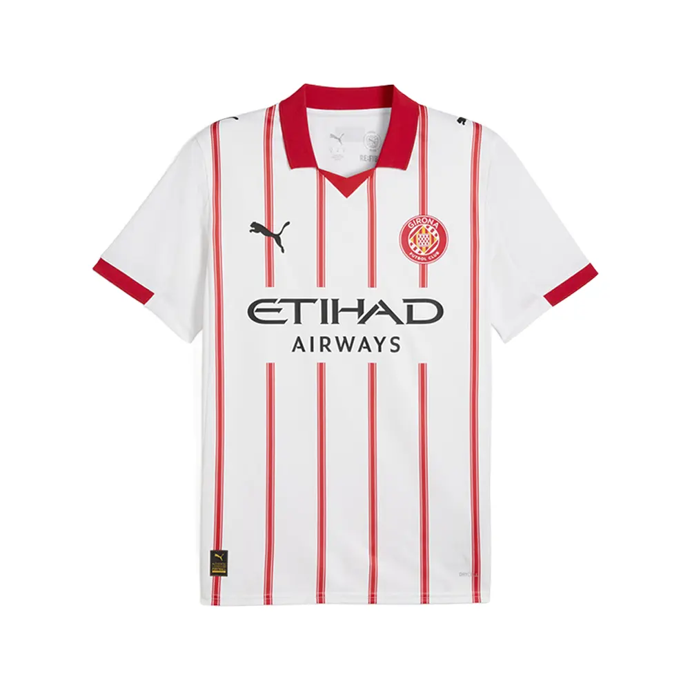 PUMA Mens Girona Crew Neck Short Sleeve Home Jersey Replica Casual - White
