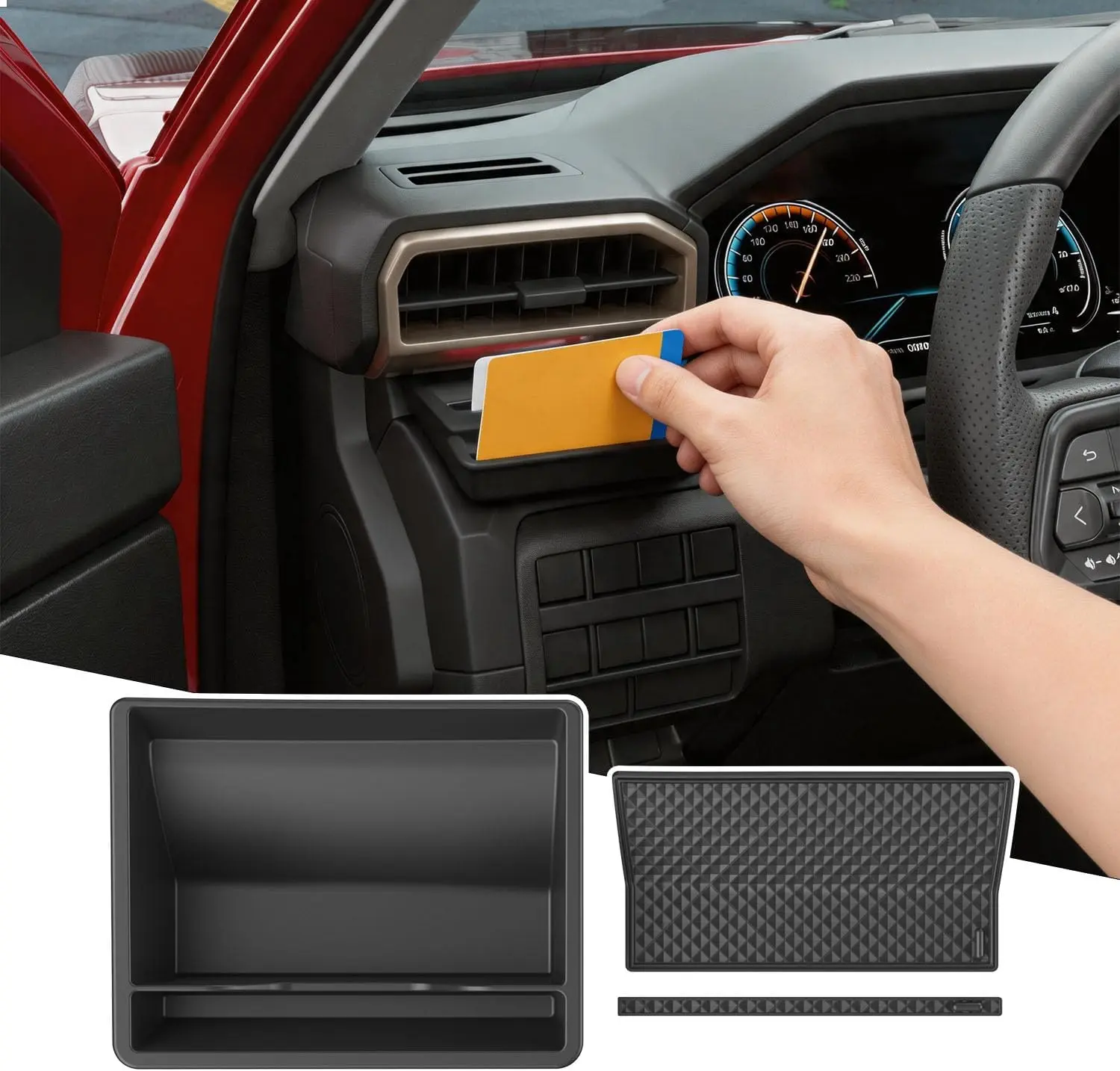[Fits 24-26 Tacoma & 25-26 4Runner] Driver Side Air Vent Storage Tray Compatible with 2024-2026 Toyota Tacoma 25-26 4Runner Extra Storage Organizer Box Center Console Organizer Replacement for 2024-2026 Toyota Tacoma Accessories