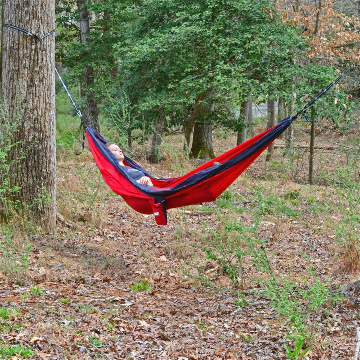 Algoma Large Solid Red Nylon Hammock, High Quality and Durable for Outdoor Camping and Hiking - 79 x 120 in., Hammock Hammocks