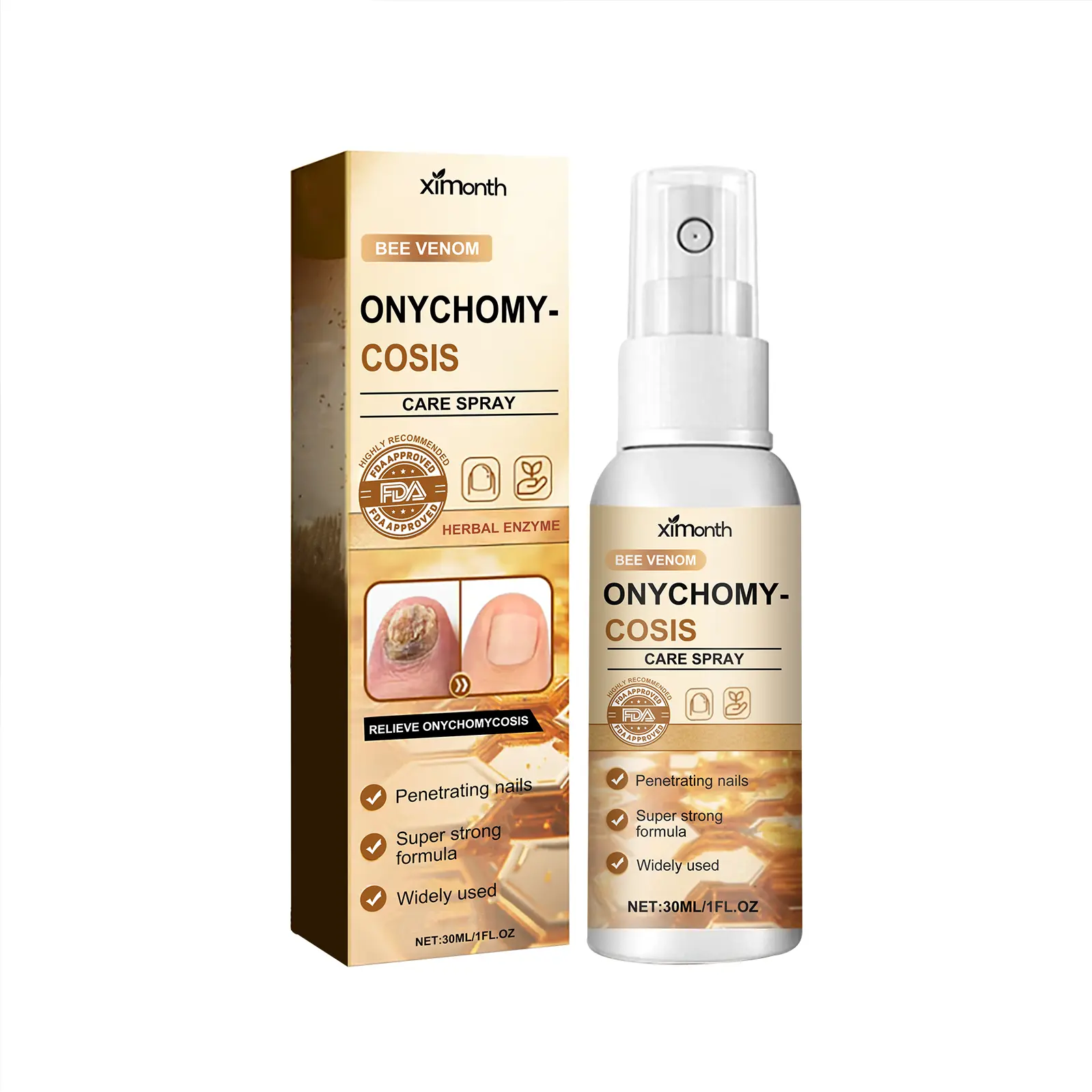 Ximonth Therapeutic Nail Fungus Treatment Spray - Healthy Formula for Quick Fungus Elimination, Nail Repair - 30 mL