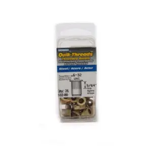 212 MAIN FPC 832-80 8-32 Steel Threaded Insert with Grip Range, Steel Insert for Sailing Water Sports