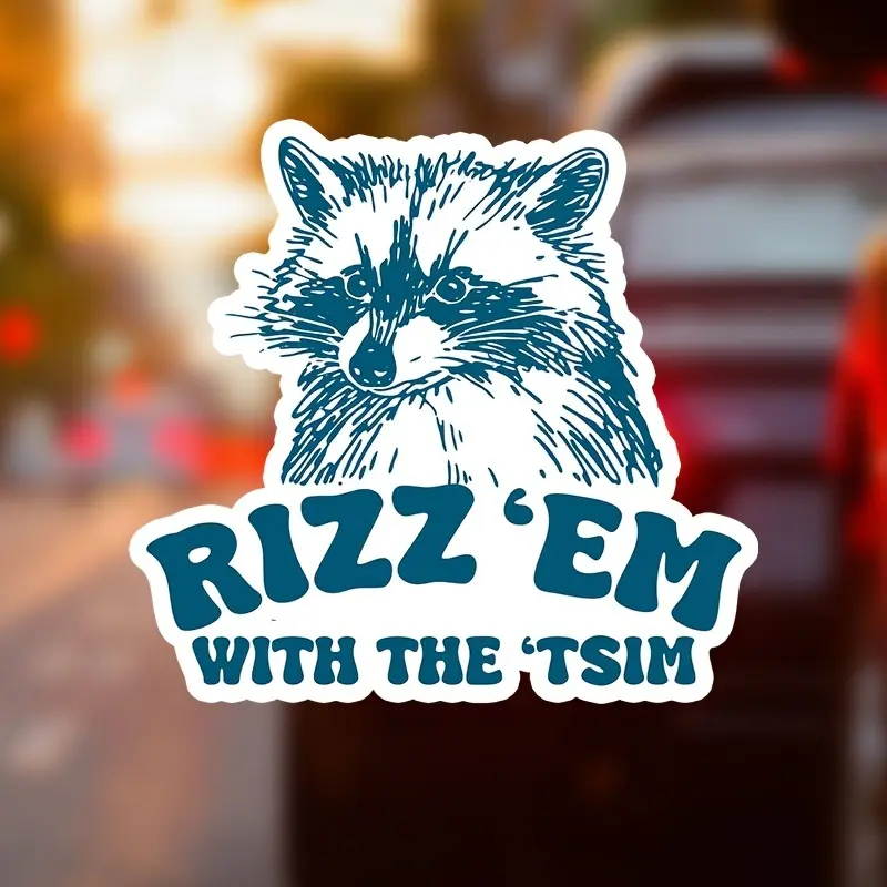 Leeds and Tisme Raccoon Stickers - Durable Vinyl Film Stickers Suitable for Cars, Laptops, Water Bottles and Cups, Motorcycles, Guitars, and Scooters, Automotive Decals, Automobile Decals, Bumper Sticker, Truck Decals