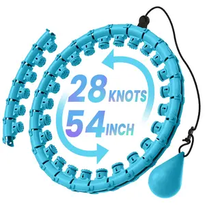 Weighted Hula Circle Hoops for Adults , Infinity Fitness Hoop Plus Size 54 Inch, 28  Detachable Links, Exercise Hoop Suitable for Women and Beginners