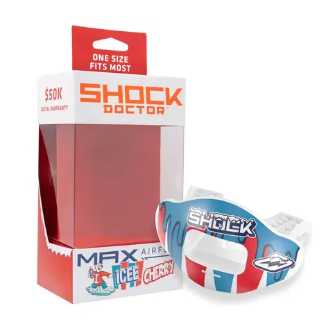 Shock Doctor ICEE Drip Max AirFlow Football Mouthguard - Enhanced Airflow & Comfortable Fit for Athletes - 10% More Flow Capacity - Proprietary Polymers & Integral Bite Pads