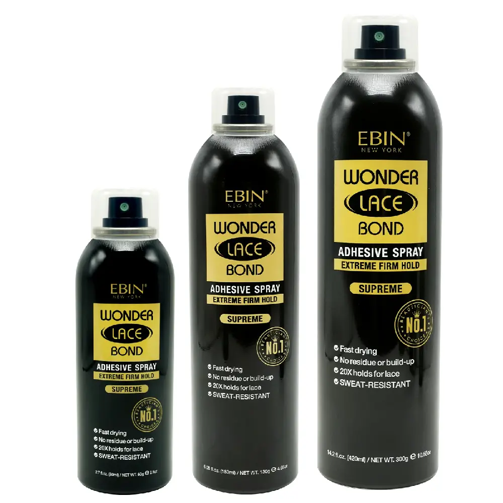 Ebin New York Wonder Lace Bond Adhesive Spray Supreme Extreme Firm Hold Strong Hold Styling Hair Gel