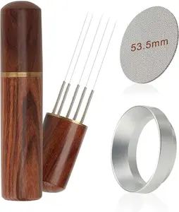 53.5mm WDT Tool, Espresso Distribution Tool with Dosing Funnel, 53.5mm Puck Screen with 316 Stainless Steel, Portafilter Funnel Espresso Coffee Stirrer for Barista