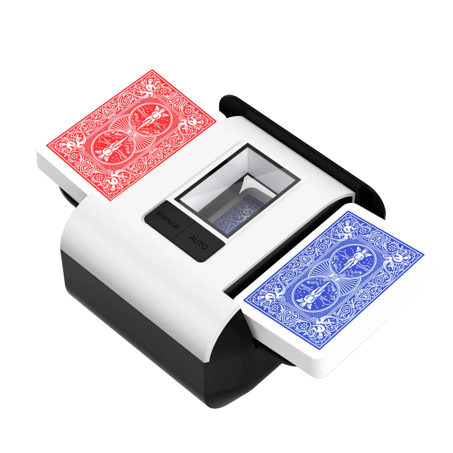 Rechargeable Automatic Card Shuffler for 1-2 Decks, Electric Card Games Shuffler Machine with Auto-Manual Modes, Durable ABS for Long Use - Great for Camping Games, Poker, Mahjong
