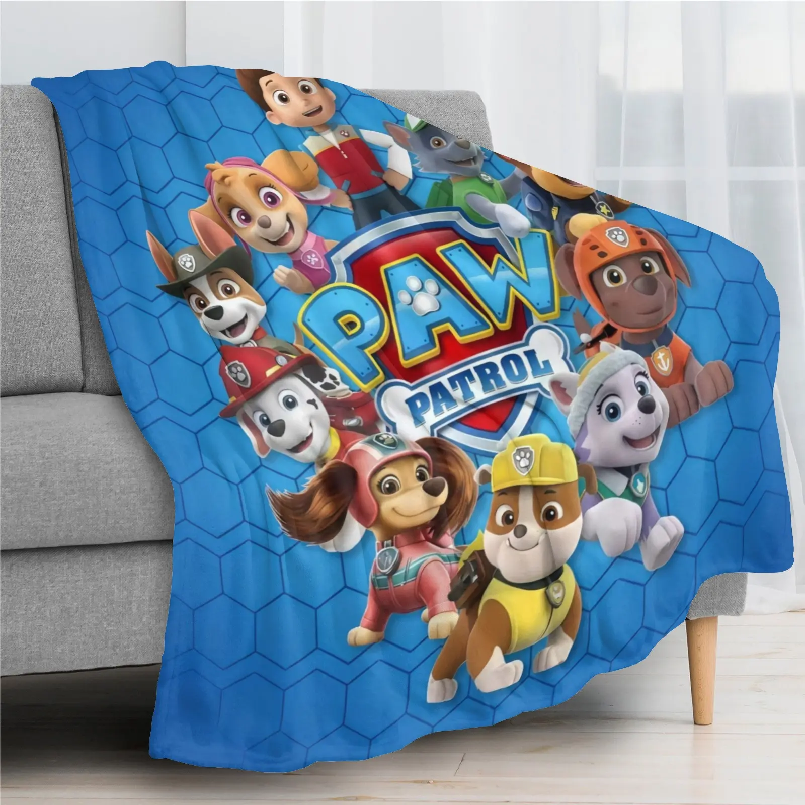 Cute PAW Patrol Rescue Pups Flannel Throw Blanket! Ultra Soft Plush Bed Cover, Cozy Kids Room Decor, Machine Washable Ideal Holiday Gift for PAW Patrol Fans