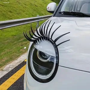 YITAP Specialized 3D Rubber Eyelash Stickers for Car Headlights, Headlight Decals, Self-Adhesive Decorative Design, Car Vehicle Decoration, Enhancing Vision and Unique Style