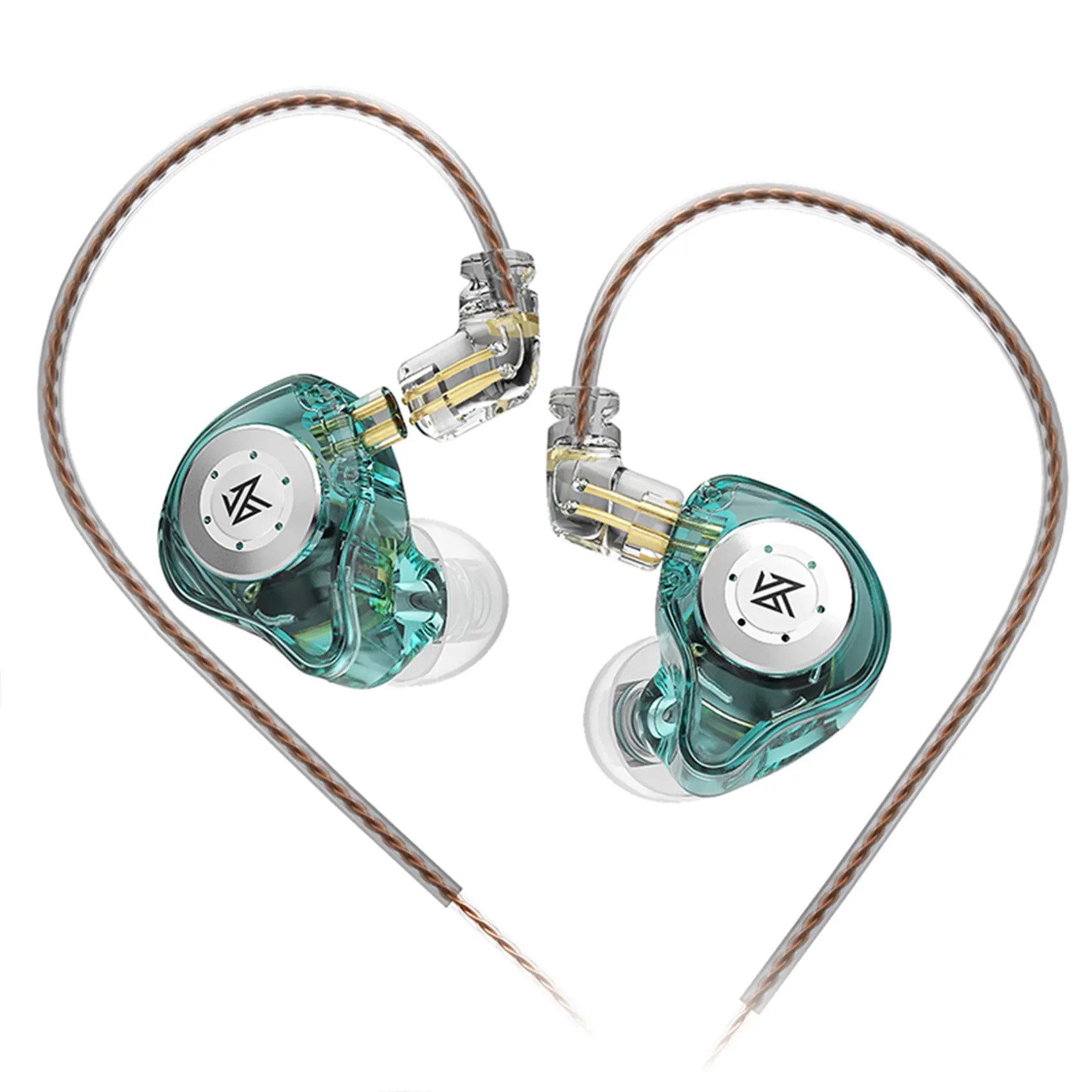 KZ EDX PRO Gaming Earbud Headset - 1DD 10mm Driver HiFi In-Ear Monitors, Detachable 3.5 mm Jack Cable, Deep Bass, Sound Isolation, Wired for Mobile Music & Gaming (Cyan Audio, Not Water Resistant), Gaming Earbuds, In Ear Headphones, 0.75Mm 2 Pins