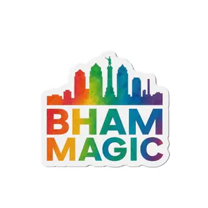 Bham Magic Die-Cut Magnet — Colorful Birmingham Skyline Refrigerator Magnet