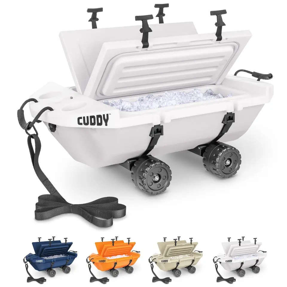 CUDDY Crawler Cooler with Wheels – 40 QT Amphibious Floating Cooler and Dry Storage Vessel - Multiple Color Options