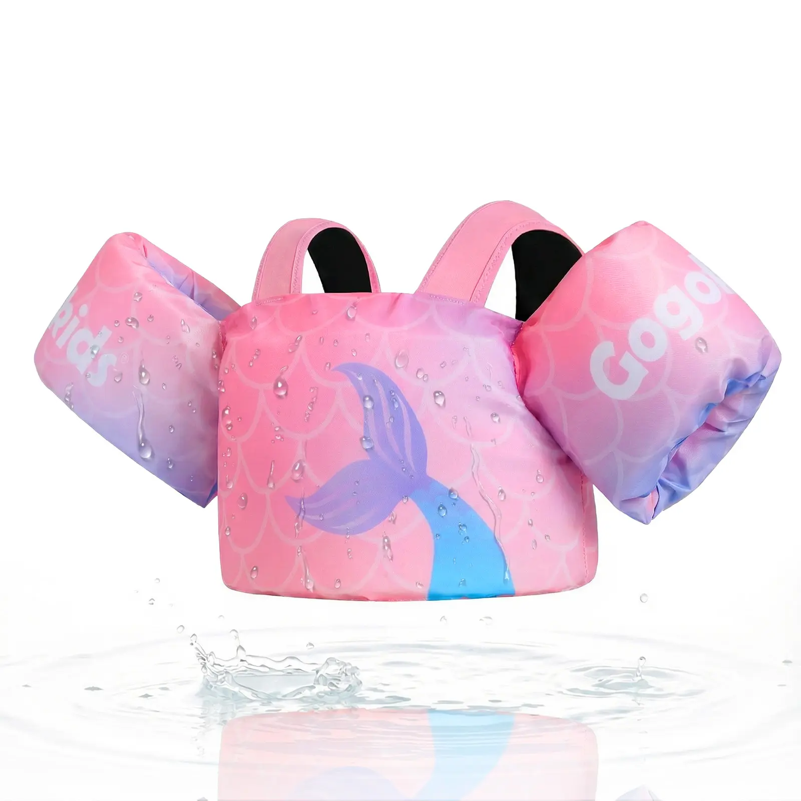 Gogokids Toddler Swim Vest for Kids 24-66 lbs, Swimming Pool Floats Vest[CPC Certified & Adjustable Fit] Toddler Arm Floaties Swim Jacket Water Wings for Beach Puddle Pool Jumper Boys Girls 1-6 Years, Summervibes Inflatable Pool Floaters Kiddie Inflatable