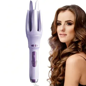 Auto Hair Curler with 4 Adjustable Temperatures, Dual Voltage, Professional Rotating Curling Iron, Fast Heating, Auto Power-off Protection, Ideal for Long-Lasting Waves & Curls, Portable Styling Tool for Home & Travel