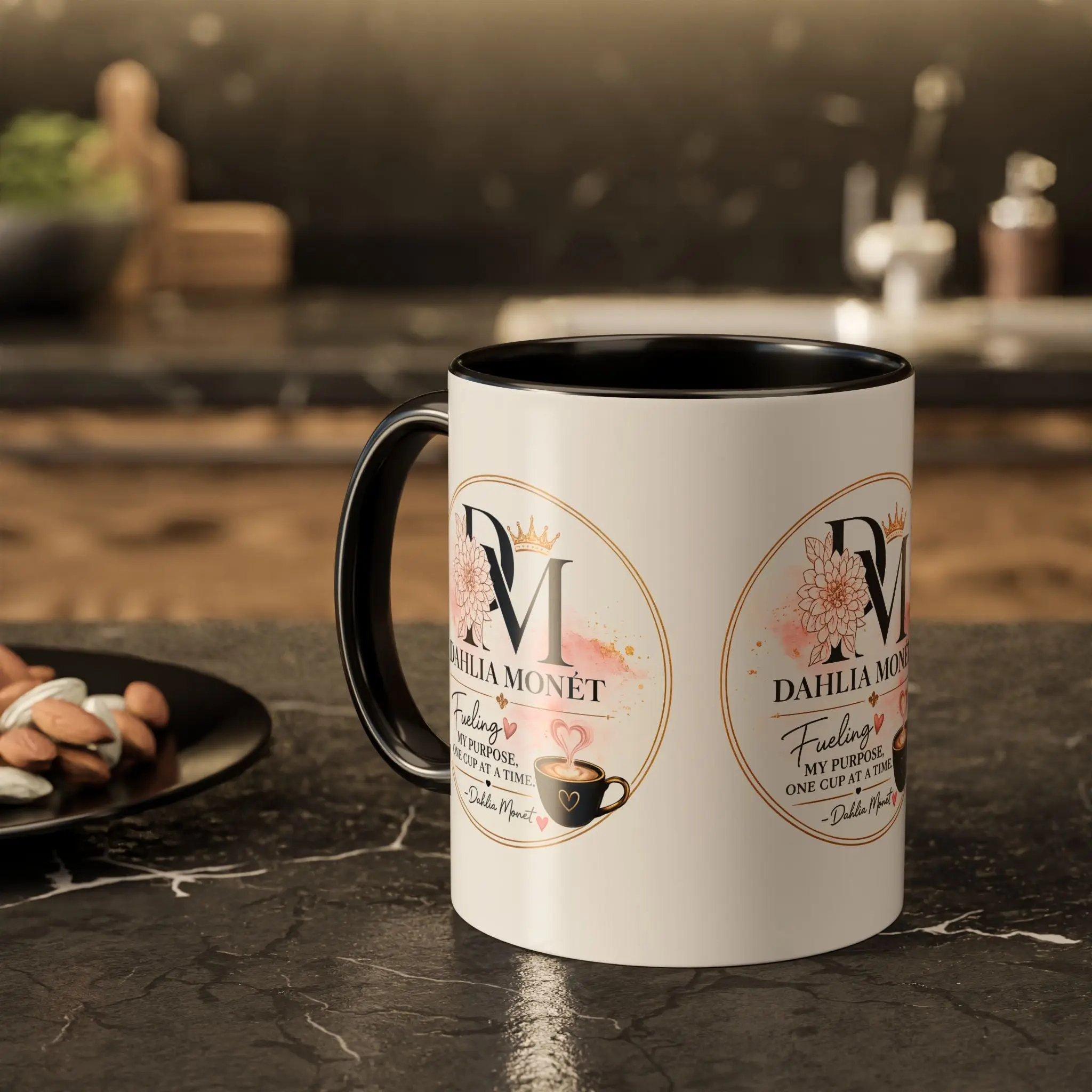 Dahlia Monèt Branded Coffee Mug – "Fueling My Purpose, One Cup at a Time" (11oz/15oz)