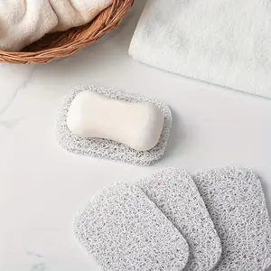 4pcs Solid Color Dry Soap Dish, Simple Soap Saver Pad, Bars Soap Holder for Shower, Self Draining Soap Tray, Bathroom Travel Hotel Supplies