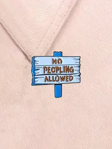 No Peopling Allowed Enamel Pin Statement Alloy Psychology Social Alloy Brooches Lapel Backpack Badge Fashion Jewelry Accessories Gifts for Friends