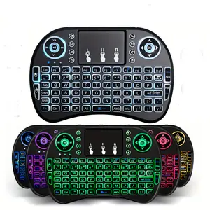Mini Wireless Keyboard with Touchpad, 2.4g, 7 Color Backlight, Plug-And-Play, Rechargeable, for Android TV Box, Smart TV, Ps3, Portable Keyboard