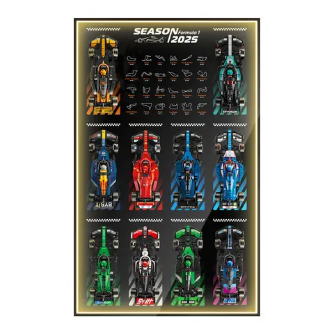 Popbricks Aluminum Alloy Frame Wall Mount for Speed Champions Ultimate Collector's Pack Model Cars - Sturdy, Foldsafe Hold, Quick Mount Setup, Space-Saving, Lightweight Bedroom Home Decor (Car Not Included, Easy Assembly)